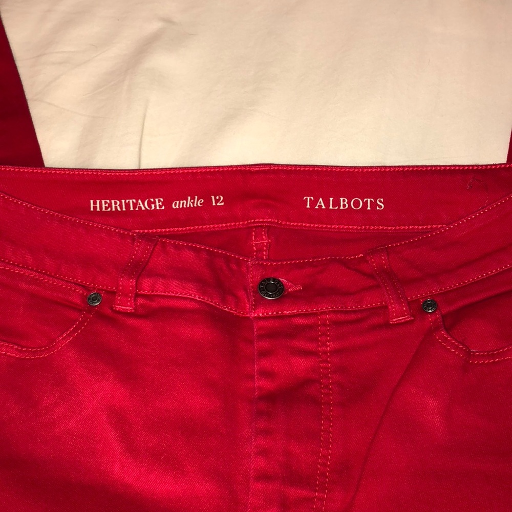 Talbots red ankle jeans